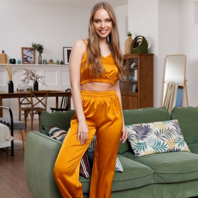 Delfīnu apdrukas zīda satīna pidžamas komplekts Sieviešu jauns vasaras guļamveļa Dzīvnieks Rudens Seksīgas pidžamas Sieviešu mājas apģērbs Brīvs atpūtas apģērbs