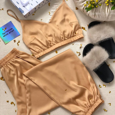 Delfīnu apdrukas zīda satīna pidžamas komplekts Sieviešu jauns vasaras guļamveļa Dzīvnieks Rudens Seksīgas pidžamas Sieviešu mājas apģērbs Brīvs atpūtas apģērbs