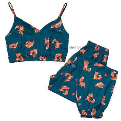 Delfīnu apdrukas zīda satīna pidžamas komplekts Sieviešu jauns vasaras guļamveļa Dzīvnieks Rudens Seksīgas pidžamas Sieviešu mājas apģērbs Brīvs atpūtas apģērbs