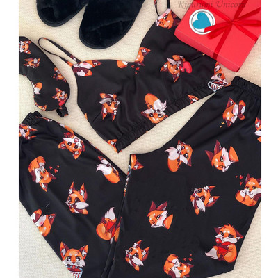 Delfīnu apdrukas zīda satīna pidžamas komplekts Sieviešu jauns vasaras guļamveļa Dzīvnieks Rudens Seksīgas pidžamas Sieviešu mājas apģērbs Brīvs atpūtas apģērbs