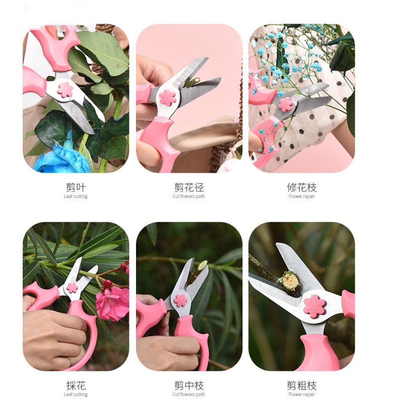 Rozsdamentes acél virágolló Oktatási Kerti olló Virágüzlet Metszés Tövismentesítés Kertrendezési Eszközök Virágnyírás