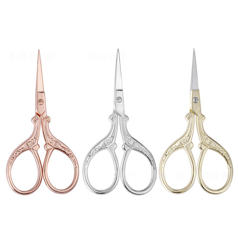 Dobeli Mini Male prijenosne škare za kućnu radinost u boji od nehrđajućeg čelika Retro DIY Ručno izrađene male škare Alat s kljunom