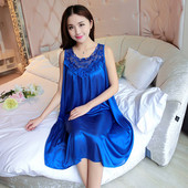 Új molett, vonzó női alvó hálóing nyári csúszós szatén éjszakai ruha szexi hálóruha Női hálóing otthoni ruházat