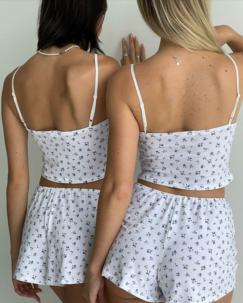 Lairauiy ženska dvodijelna Y2K vintage ljetna odjeća Slatki kawaii Pjs komplet Crop Cami Tops + kratke hlače Odijelo