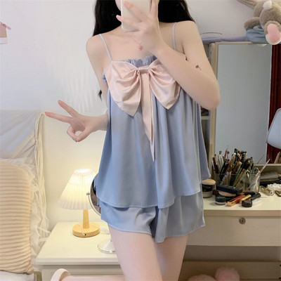 Pizsama szettek Női Minimalista Tiszta Napi Otthon Hangulatos Lélegző Szexi Stílusos koreai stílusú hálóruha Nyári Női Alkalmi kreativitás