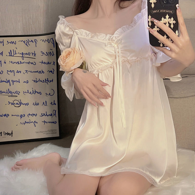 Pizsama szettek Női Minimalista Tiszta Napi Otthon Hangulatos Lélegző Szexi Stílusos koreai stílusú hálóruha Nyári Női Alkalmi kreativitás