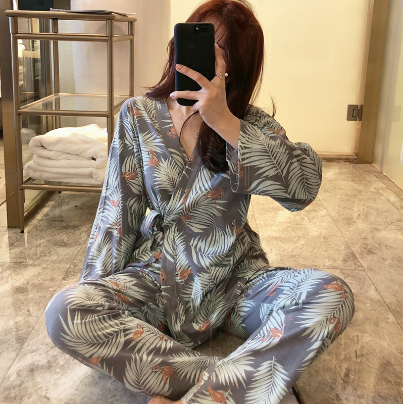 Proljeće 2022. Udobne ženske pidžame s kimono pidžamama s dugim rukavima Home Wear Prekrasna spavaćica za djevojke Pijama Mujer