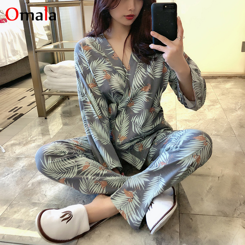 Proljeće 2022. Udobne ženske pidžame s kimono pidžamama s dugim rukavima Home Wear Prekrasna spavaćica za djevojke Pijama Mujer