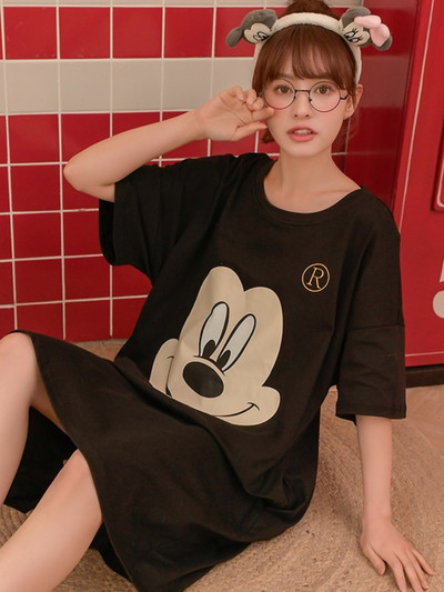 Disney Γυναικείο νυχτικό Dumbo Εσώρουχα Χαριτωμένο νυχτικό Βαμβακερά νυχτερινά νυχτερινά μπλουζάκια Νυχτερινό φόρεμα Πυζά Καλοκαιρινή φαρδιά πυζά