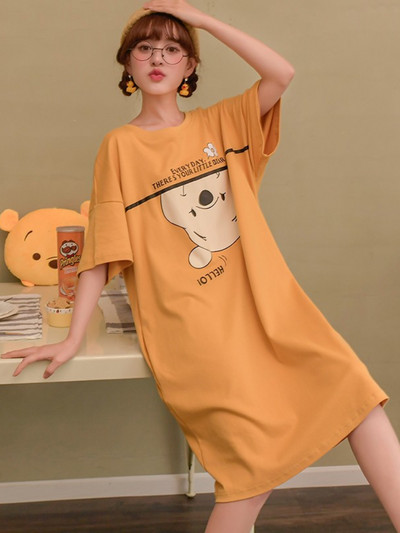 Disney Γυναικείο νυχτικό Dumbo Εσώρουχα Χαριτωμένο νυχτικό Βαμβακερά νυχτερινά νυχτερινά μπλουζάκια Νυχτερινό φόρεμα Πυζά Καλοκαιρινή φαρδιά πυζά