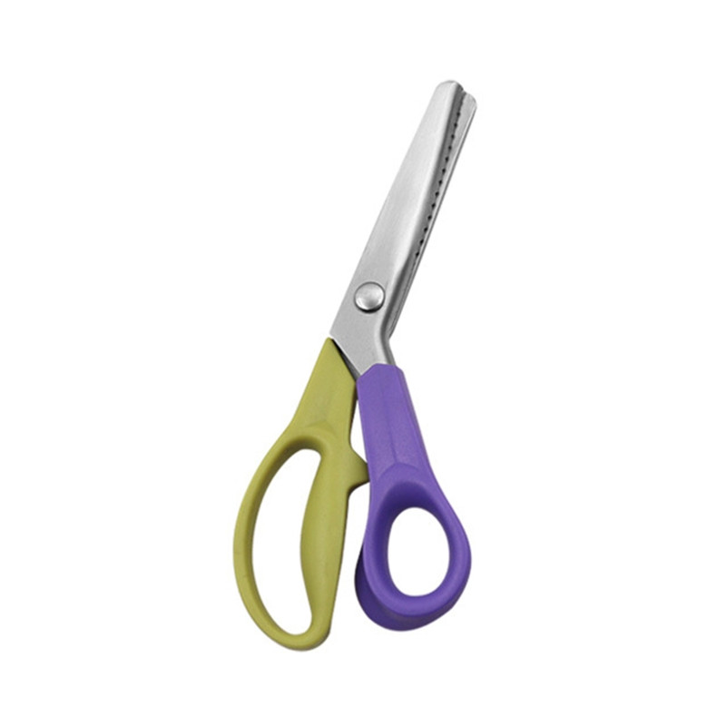 Praktikus rozsdamentes acél olló Pinkoló olló Olló háromszög ollóhoz fogazott vágóéllel a P15F szövethez