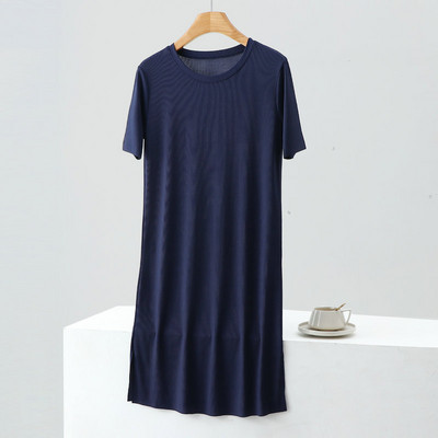 Vasaras naktskrekli sievietēm lielizmēra bezšuvju ledus zīda īsām piedurknēm ar apaļām piedurknēm guļamveļa kleitas Sieviešu ikdienas mājas apģērba naktskleita