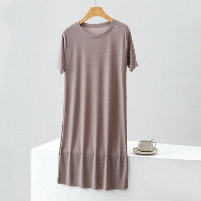 Vasaras naktskrekli sievietēm lielizmēra bezšuvju ledus zīda īsām piedurknēm ar apaļām piedurknēm guļamveļa kleitas Sieviešu ikdienas mājas apģērba naktskleita