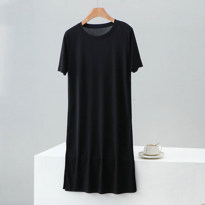 Vasaras naktskrekli sievietēm lielizmēra bezšuvju ledus zīda īsām piedurknēm ar apaļām piedurknēm guļamveļa kleitas Sieviešu ikdienas mājas apģērba naktskleita