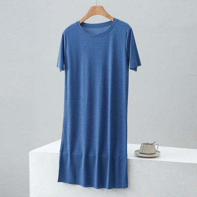 Vasaras naktskrekli sievietēm lielizmēra bezšuvju ledus zīda īsām piedurknēm ar apaļām piedurknēm guļamveļa kleitas Sieviešu ikdienas mājas apģērba naktskleita