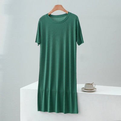 Vasaras naktskrekli sievietēm lielizmēra bezšuvju ledus zīda īsām piedurknēm ar apaļām piedurknēm guļamveļa kleitas Sieviešu ikdienas mājas apģērba naktskleita