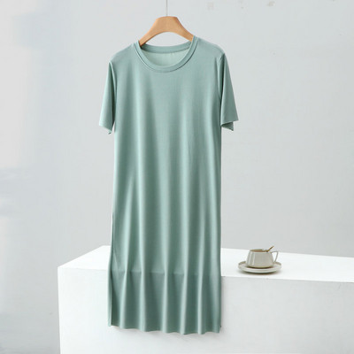 Vasaras naktskrekli sievietēm lielizmēra bezšuvju ledus zīda īsām piedurknēm ar apaļām piedurknēm guļamveļa kleitas Sieviešu ikdienas mājas apģērba naktskleita