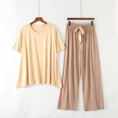 Nyári modális pizsama nőknek vékony szárú rövid ujjú nadrág öltöny kétrészes bő kényelmes pizsama garnitúra otthoni szerviz