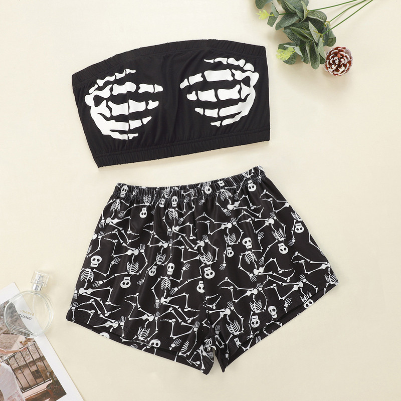 Kirjatrükiga magamisriided Koduülikond V-kaelusega seksikas pidžaamad naiste spagetirihmad lahtised pidžaama-satiinist koduriided pidžaama skelett