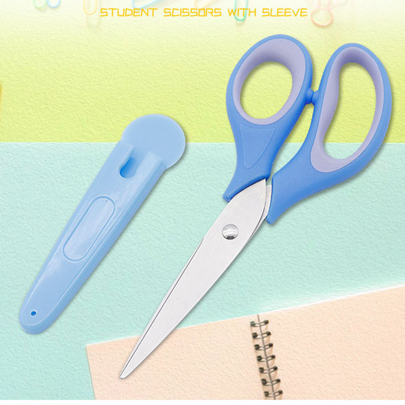 Dobeli Oštrica od nehrđajućeg čelika Okrugla glava Sigurnosne studentske dječje škare Kućanski DIY Ručni rezač papira Škare s rukavom