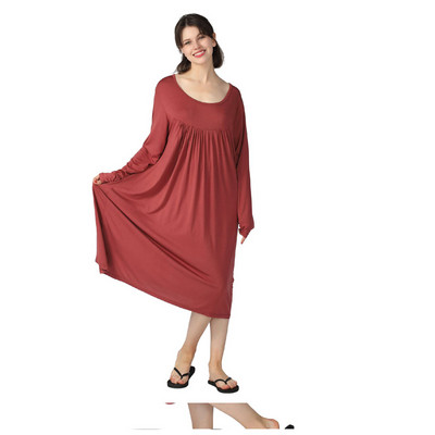 7xl Hálóruha Női tavaszi nyári sztreccs hosszú ujjú kiváló minőségű zsíros éjszakai ruha laza puha pamut otthoni ruha pizsama