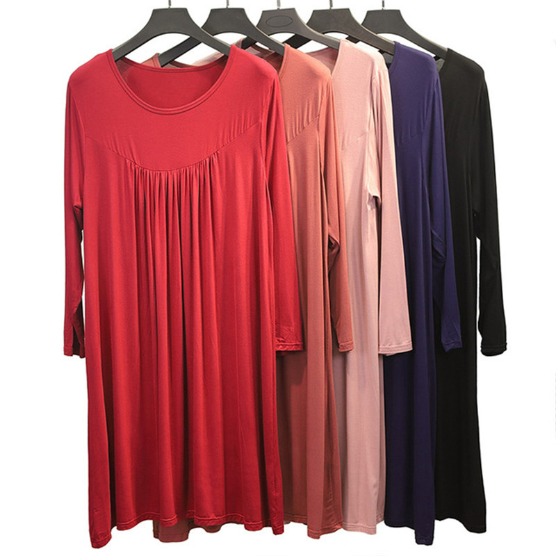 7xl Hálóruha Női tavaszi nyári sztreccs hosszú ujjú kiváló minőségű zsíros éjszakai ruha laza puha pamut otthoni ruha pizsama