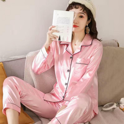 OVERSIZE 3XL 4XL 5XL Sieviešu guļamveļa, satīna 2 gab., krekls un bikses, pidžamas komplekts, ciets naktsveļa, zīdaini intīma apakšveļa, ikdienas apģērbs mājās