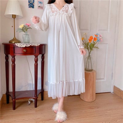 Hálóingek Női Csipke Princess Klasszikus Nyaralóház Puha Vékony Nyári Lányos Temperamentum Alkalmi V-nyakú Fiatalok Elterjedt Ins Chic