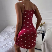 Nighties Heart hálóruha Szexi mintás hölgy kényelmes éjszakai hálóruha fehérnemű ruha nyakban szexi mini klasszikus hálóruha hálóing aranyos
