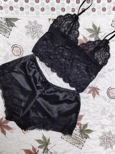 1 set lenjerie de noapte din dantelă pentru femei pijama sexy lenjerie de dama topuri seturi de pantaloni scurți pijamale babydoll lenjerie de noapte S/M/L/XL/2XL/3XL Culoare nouă