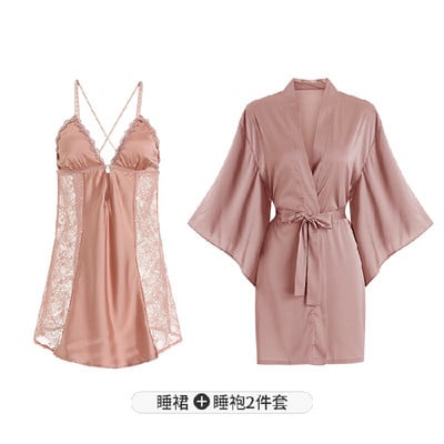 Νέα Sleepwear Γυναικεία Σετ σέξι ρόμπα νυχτερινό φόρεμα μέσα από εξώπλατη δαντέλα δαντέλα πιτζάμες νυχτικό σετ εσωρούχων Sleep tops Καλοκαίρι