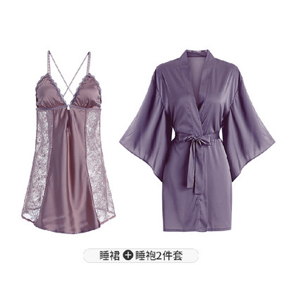 Νέα Sleepwear Γυναικεία Σετ σέξι ρόμπα νυχτερινό φόρεμα μέσα από εξώπλατη δαντέλα δαντέλα πιτζάμες νυχτικό σετ εσωρούχων Sleep tops Καλοκαίρι