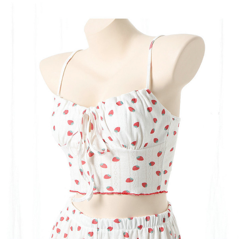 2db Női pizsama Szexi V-nyakú Camisole felső alkalmi rövidnadrág Virágos otthoni ruhák öltöny pamut pizsama női nappaliruha pizsama szettek