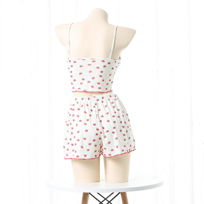 2db Női pizsama Szexi V-nyakú Camisole felső alkalmi rövidnadrág Virágos otthoni ruhák öltöny pamut pizsama női nappaliruha pizsama szettek