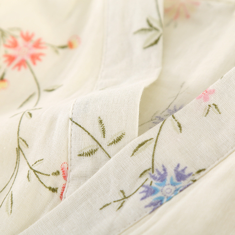 2022. aasta uus suvine musliinpidžaama naistele V-kaelusega lühikeste varrukatega kardigan püksid, 2tk.