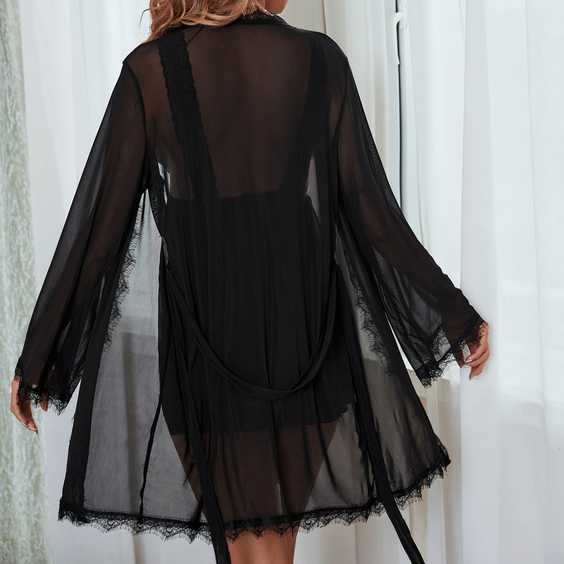 Apatiniai apatiniai naktiniai Seksualūs Nauji Chalatai Seksualūs namų drabužiai tinkliniai nėriniai susiuvami naktiniai moteriški apatiniai Moteriški pižamos šilko naktiniai marškiniai