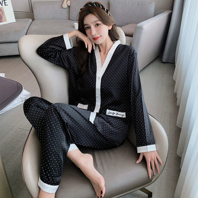 Pijamale din mătase din satin Set de pijamale de lux, ocazional, de vară, sexy, pentru acasă, pentru femei.