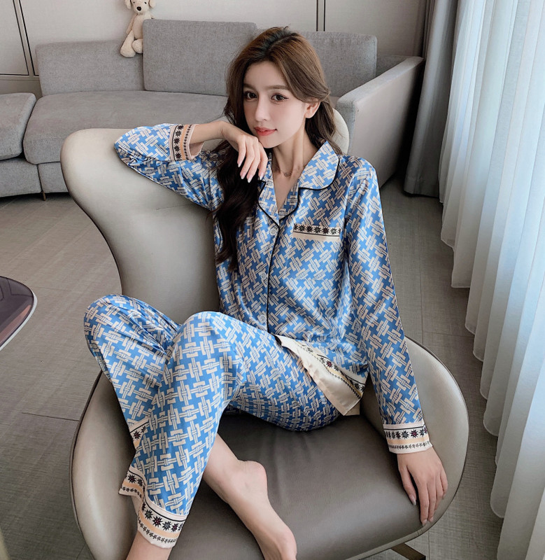 Pijamale din mătase din satin Set de pijamale de lux, ocazional, de vară, sexy, pentru acasă, pentru femei.