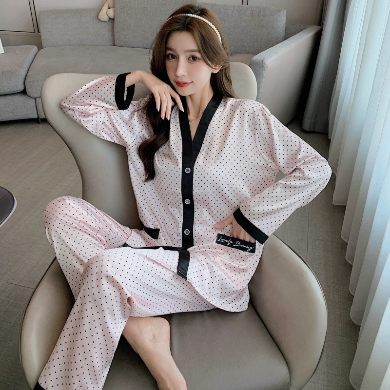 Pijamale din mătase din satin Set de pijamale de lux, ocazional, de vară, sexy, pentru acasă, pentru femei.