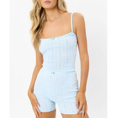 Xingqing y2k pidžaamakomplektid 2000. aastate esteetilised naiste spagetid, varrukateta kärbitud top+ kõrge vöökohaga lühikesed püksid, kootud riided, koduriided