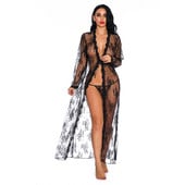 Hálóruha hosszú ujjú női hálóruha átlátszó csipke hálóing női nagy méretű doboz csomagolás erotikus köntös szexi fehérnemű