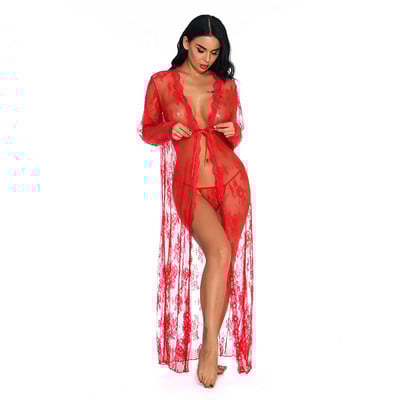 Hálóruha hosszú ujjú női hálóruha átlátszó csipke hálóing női nagy méretű doboz csomagolás erotikus köntös szexi fehérnemű