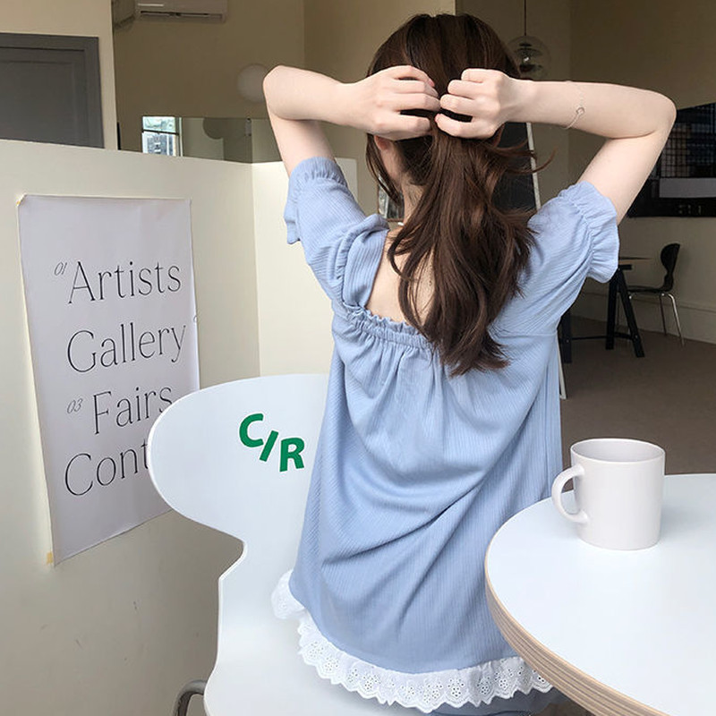 Pizsama szettek Női japán stílus Aranyos nyári stílusos női hálóruha Patchwork Ulzzang kauzális csipke elegáns dizájn lányok ruházat