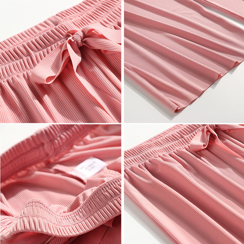 Sieviešu guļamveļas, taisnas bikses, elpojošas vasaras guļamveļas Mīkstas impērijas pidžamas bikses Sieviešu atpūtas apģērbs