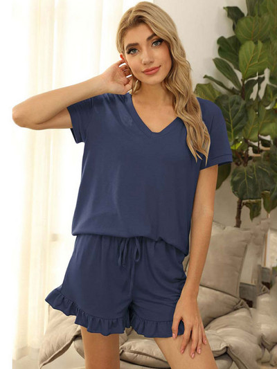 2023-as nyári pizsama szett Női pamut társalgóruha szett hálóruha Otthoni öltöny Pjs Női házi ruha nappali ruha Női