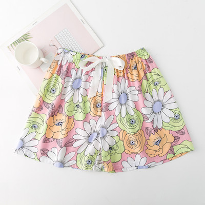 2023 nyári női rövidnadrág pizsama nagy méretű bő, virágmintás hálóruha lányoknak otthoni nadrágok alsónadrágok aranyos alvóruhák