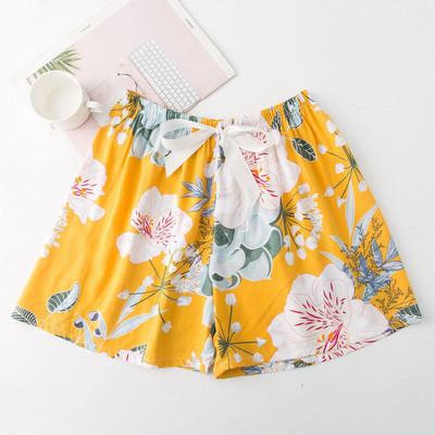 2023 nyári női rövidnadrág pizsama nagy méretű bő, virágmintás hálóruha lányoknak otthoni nadrágok alsónadrágok aranyos alvóruhák