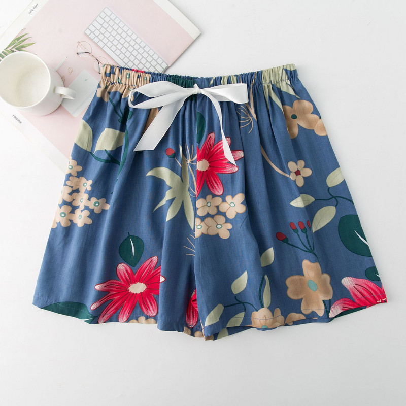 2023 nyári női rövidnadrág pizsama nagy méretű bő, virágmintás hálóruha lányoknak otthoni nadrágok alsónadrágok aranyos alvóruhák