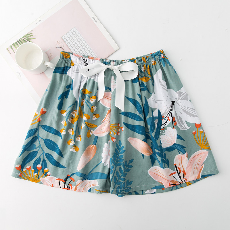 2023 nyári női rövidnadrág pizsama nagy méretű bő, virágmintás hálóruha lányoknak otthoni nadrágok alsónadrágok aranyos alvóruhák