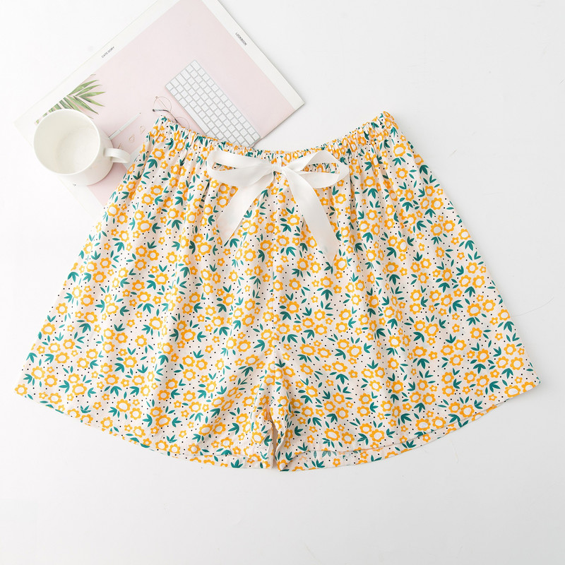 2023 nyári női rövidnadrág pizsama nagy méretű bő, virágmintás hálóruha lányoknak otthoni nadrágok alsónadrágok aranyos alvóruhák